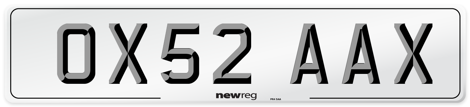 OX52 AAX Number Plate from New Reg